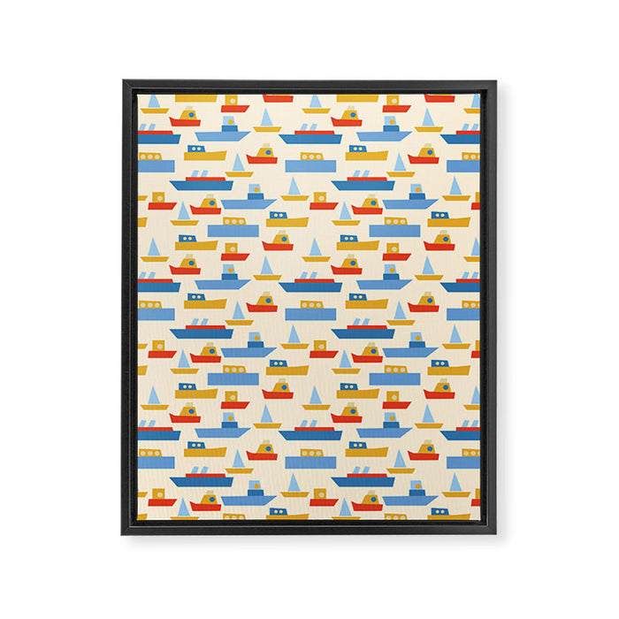 Boats pattern Framed Canvas Print Gallery Image 1