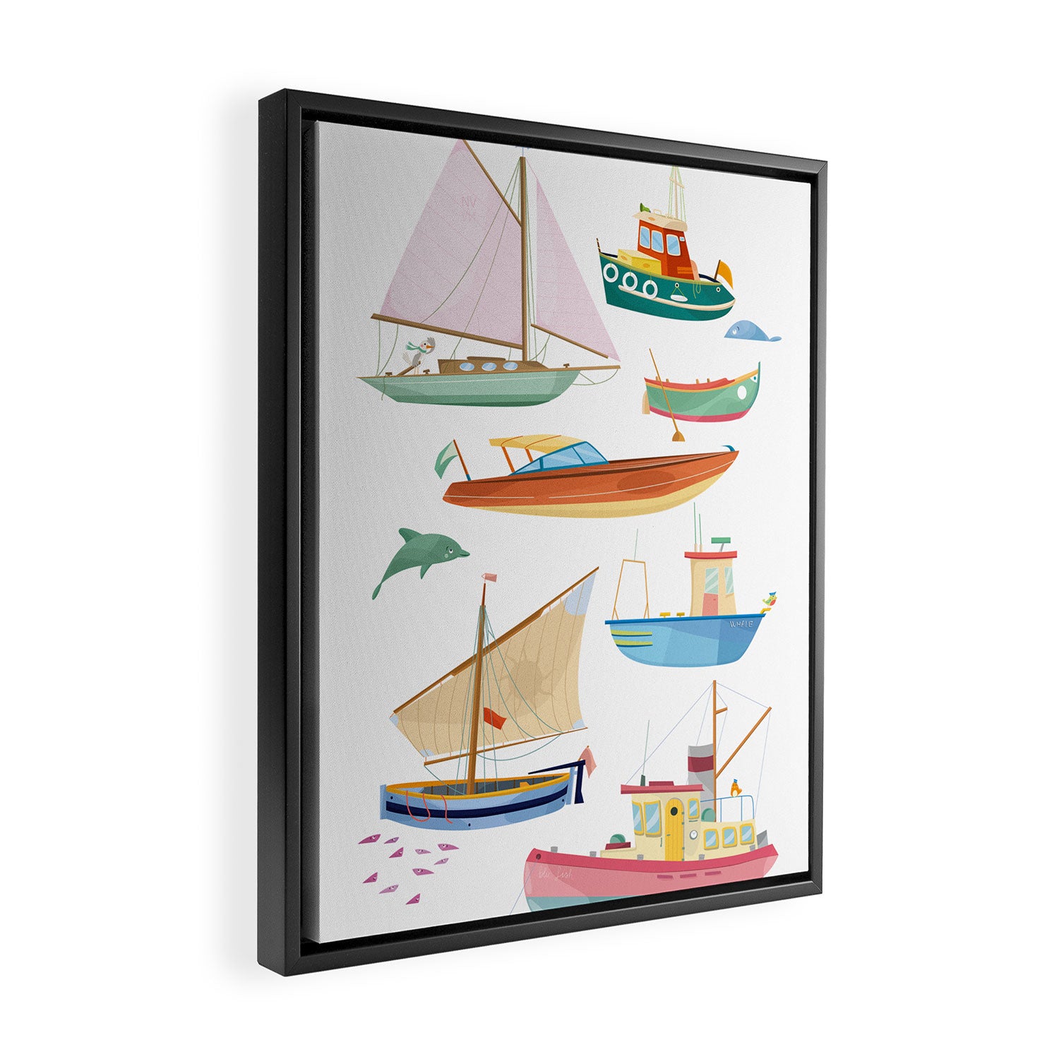 Boats poster Framed Canvas Print Gallery Image 2