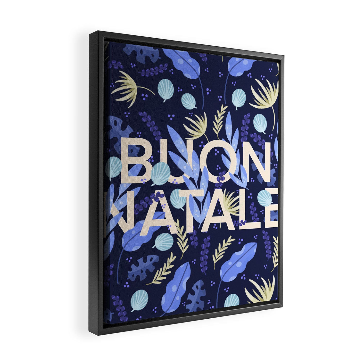 Buon Natale in blue Framed Canvas Print Gallery Image 2