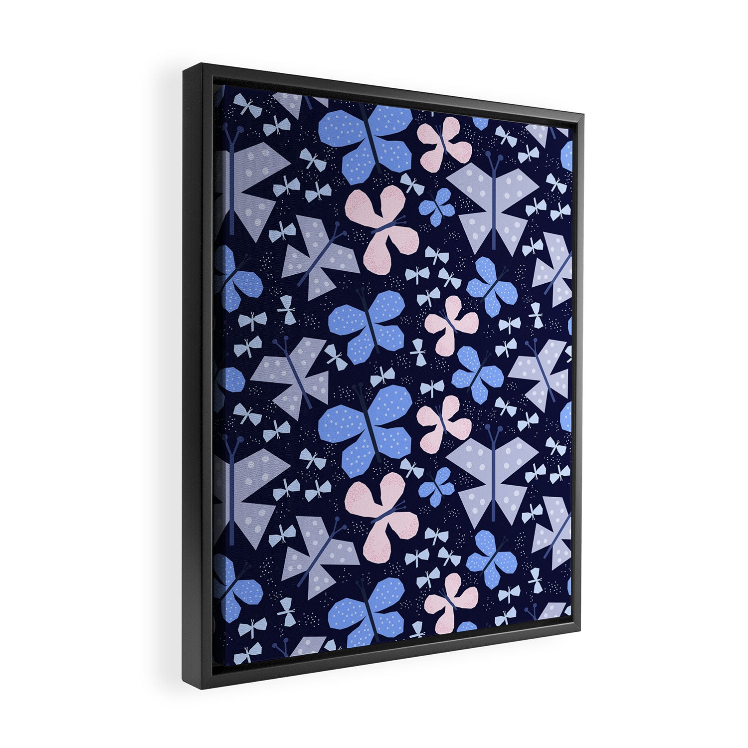 Butterflies at night Framed Canvas Print Gallery Image 2