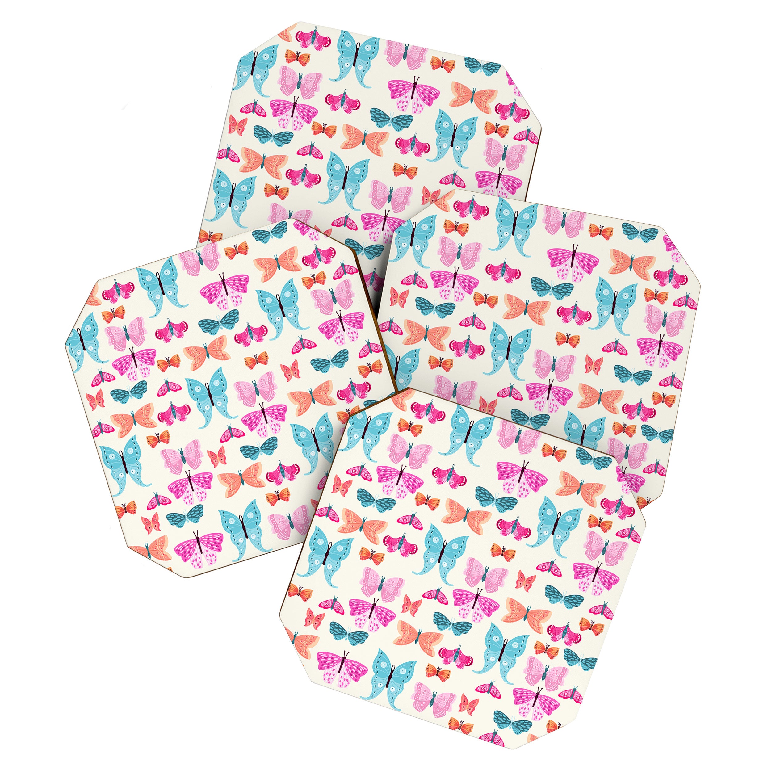 Butterflies in pink Coaster Gallery Image 1