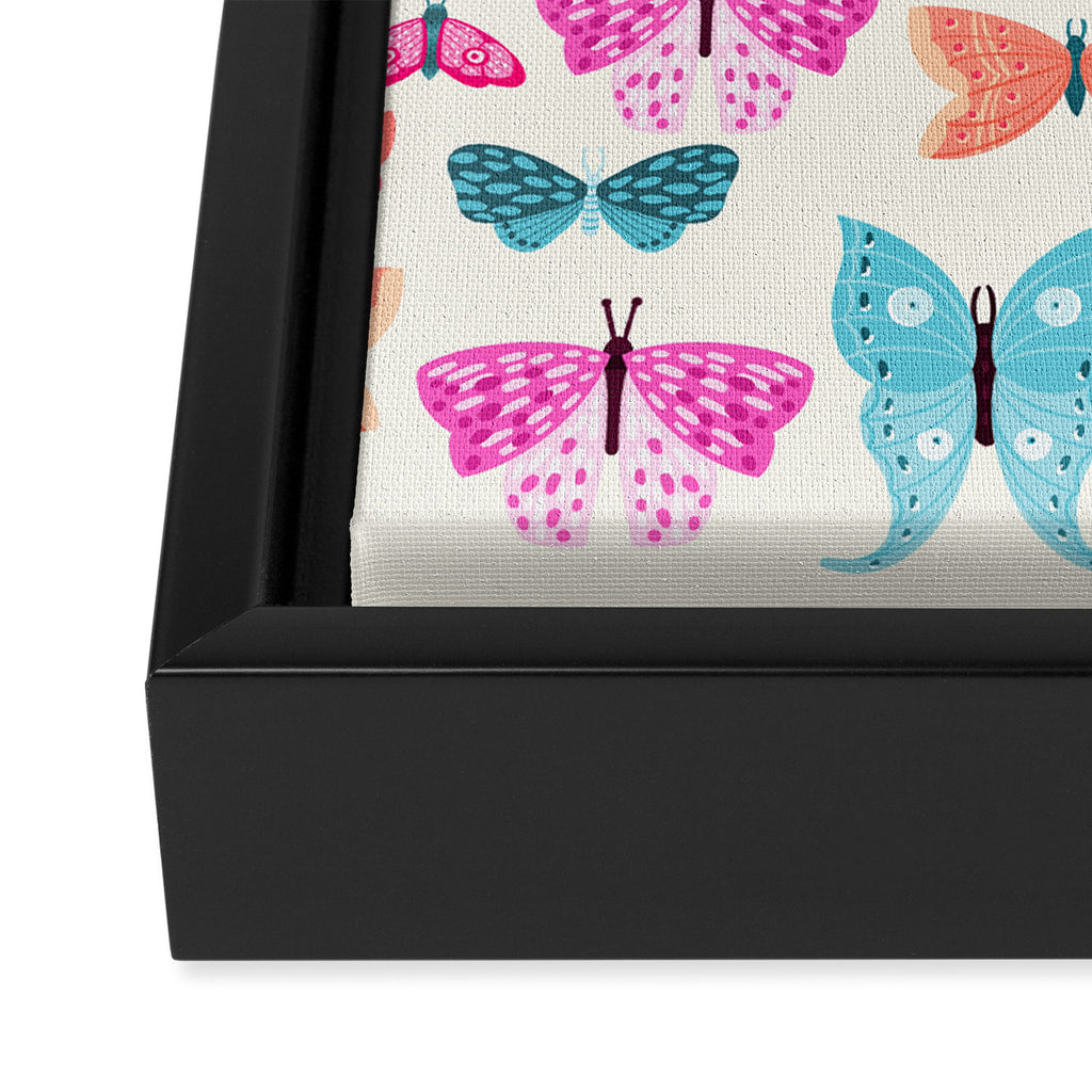 Butterflies in pink Framed Canvas Print Gallery Image 3