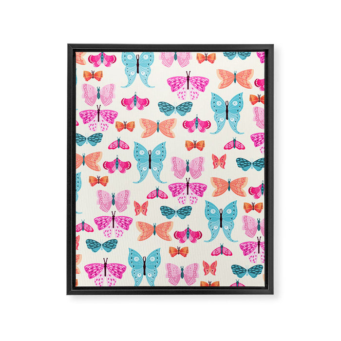 Butterflies in pink Framed Canvas Print Gallery Image 1