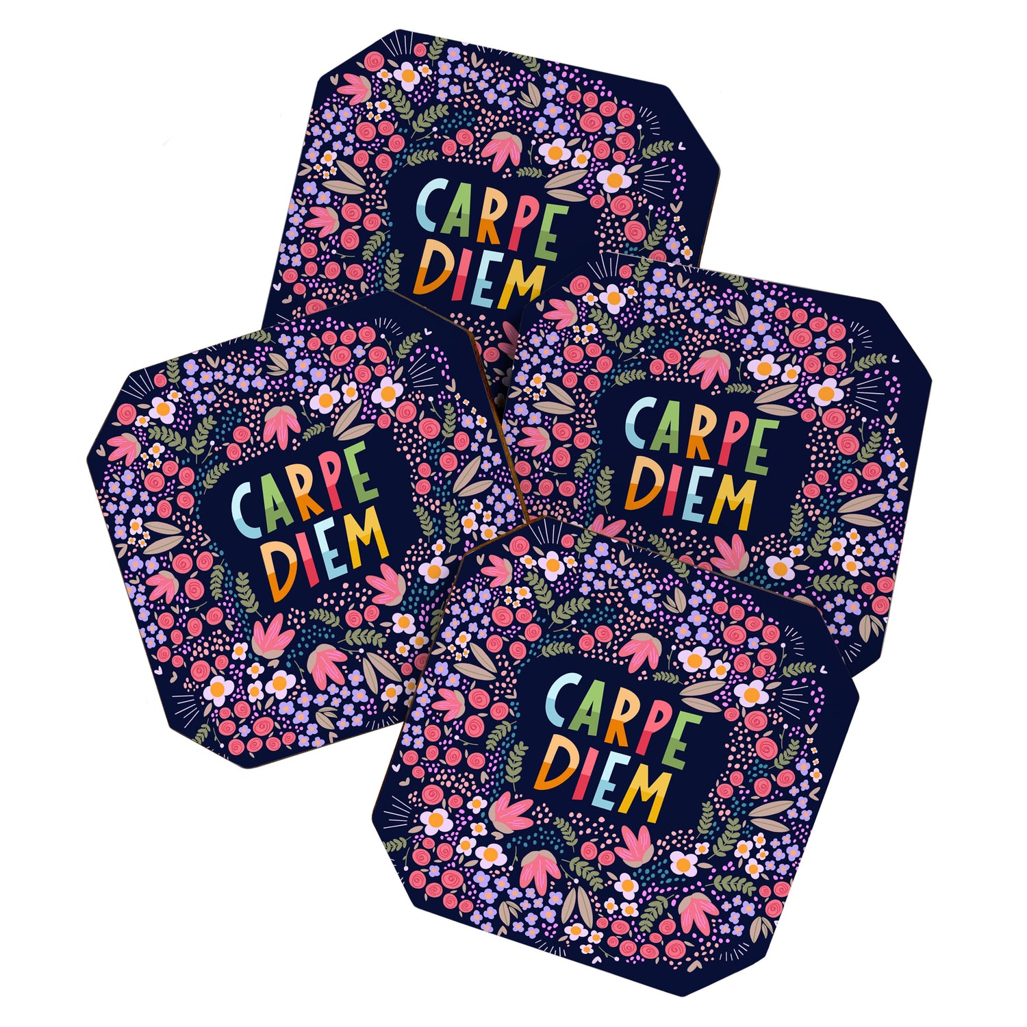 Carpe diem floral Coaster Gallery Image 1