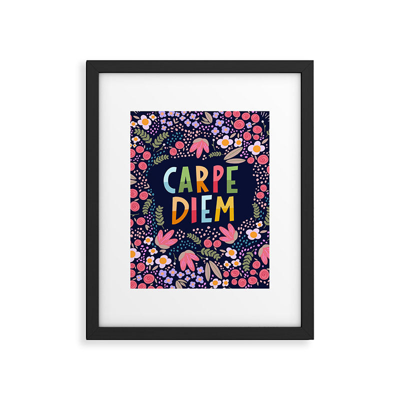 Carpe diem floral Framed Art Print Gallery Image 6