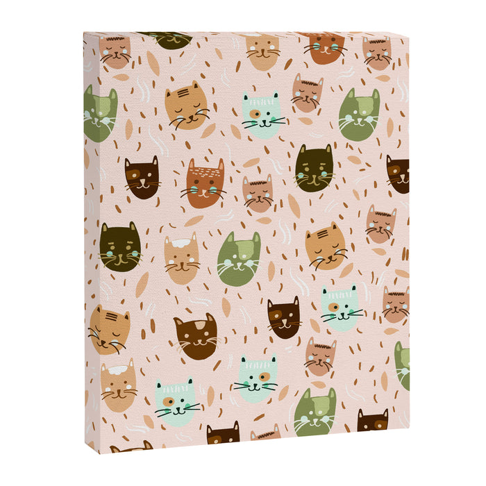 Cats pattern retro Canvas Print Gallery Image 1