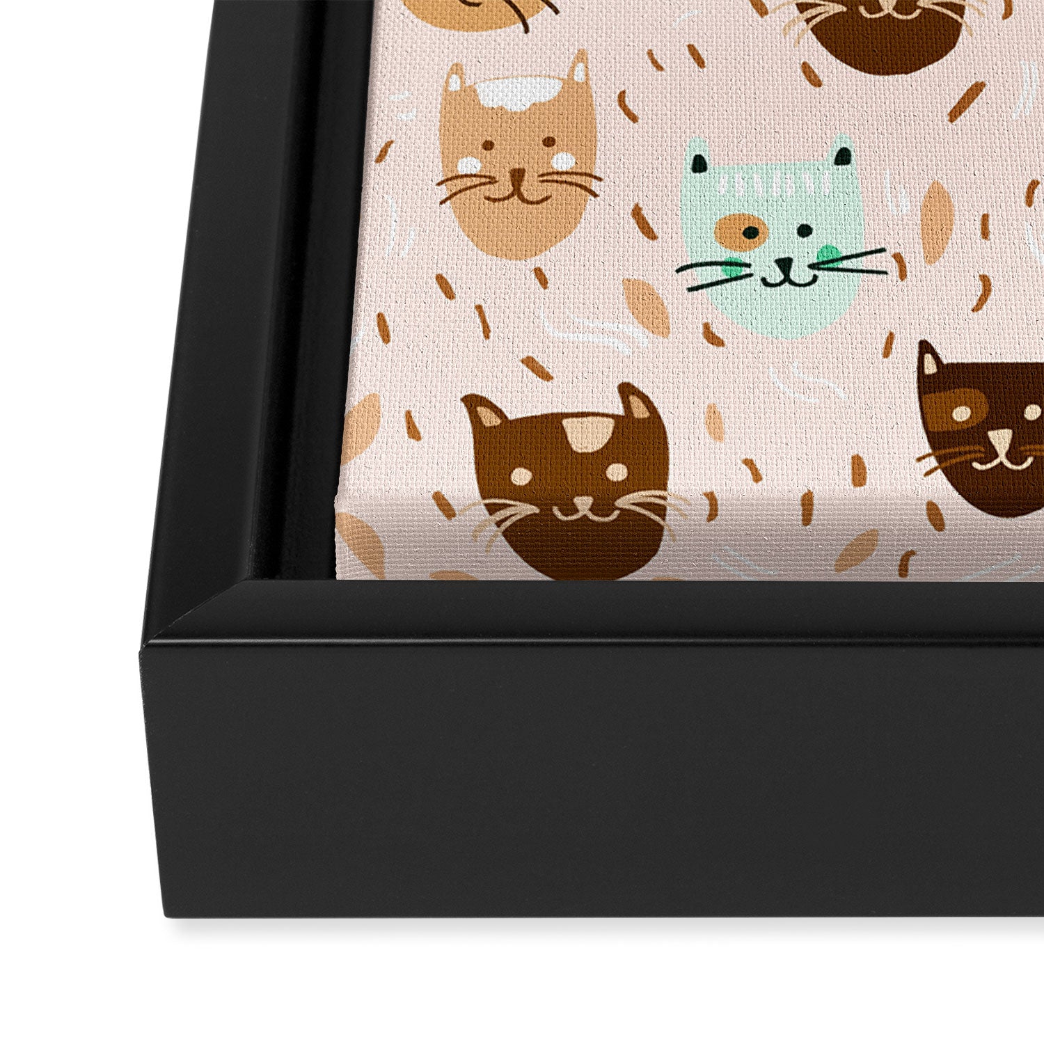 Cats pattern retro Framed Canvas Print Gallery Image 3