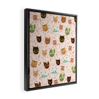 Cats pattern retro Framed Canvas Print Gallery Image 2