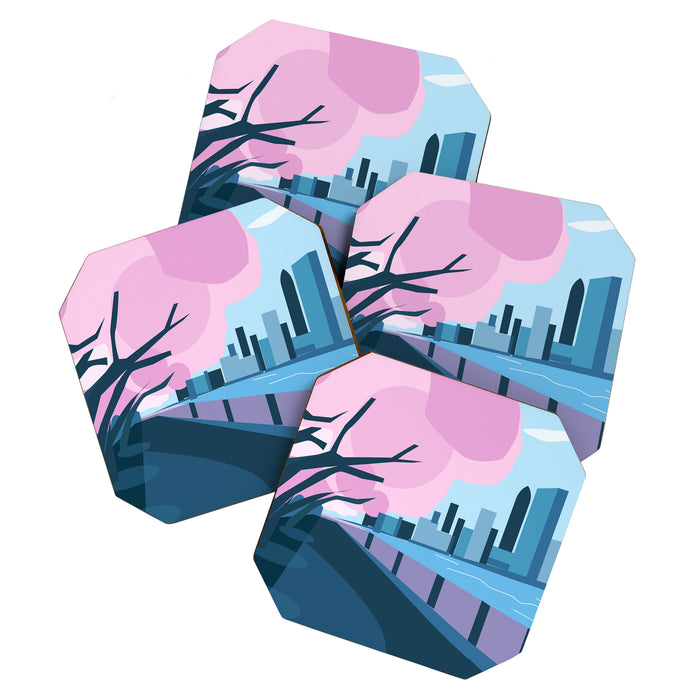Cherry blossoms in New York  Coaster Gallery Image 1