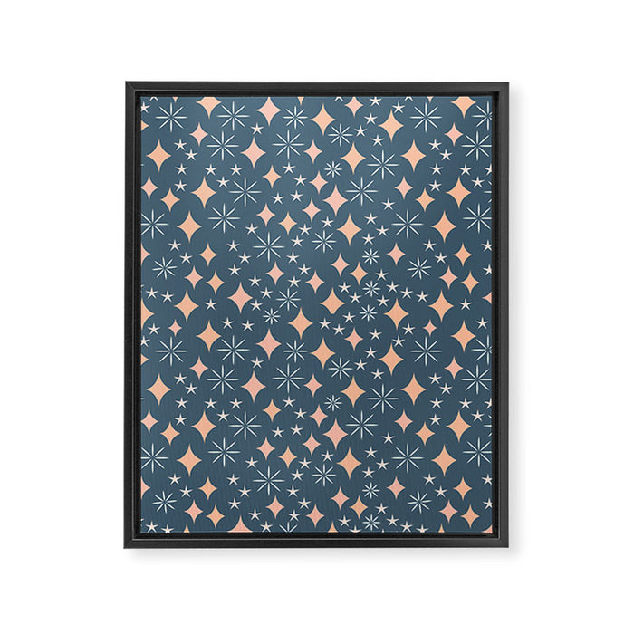 Christmas lights pink and blue pattern Framed Canvas Print Gallery Image 1