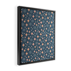 Christmas lights pink and blue pattern Framed Canvas Print Gallery Image 2