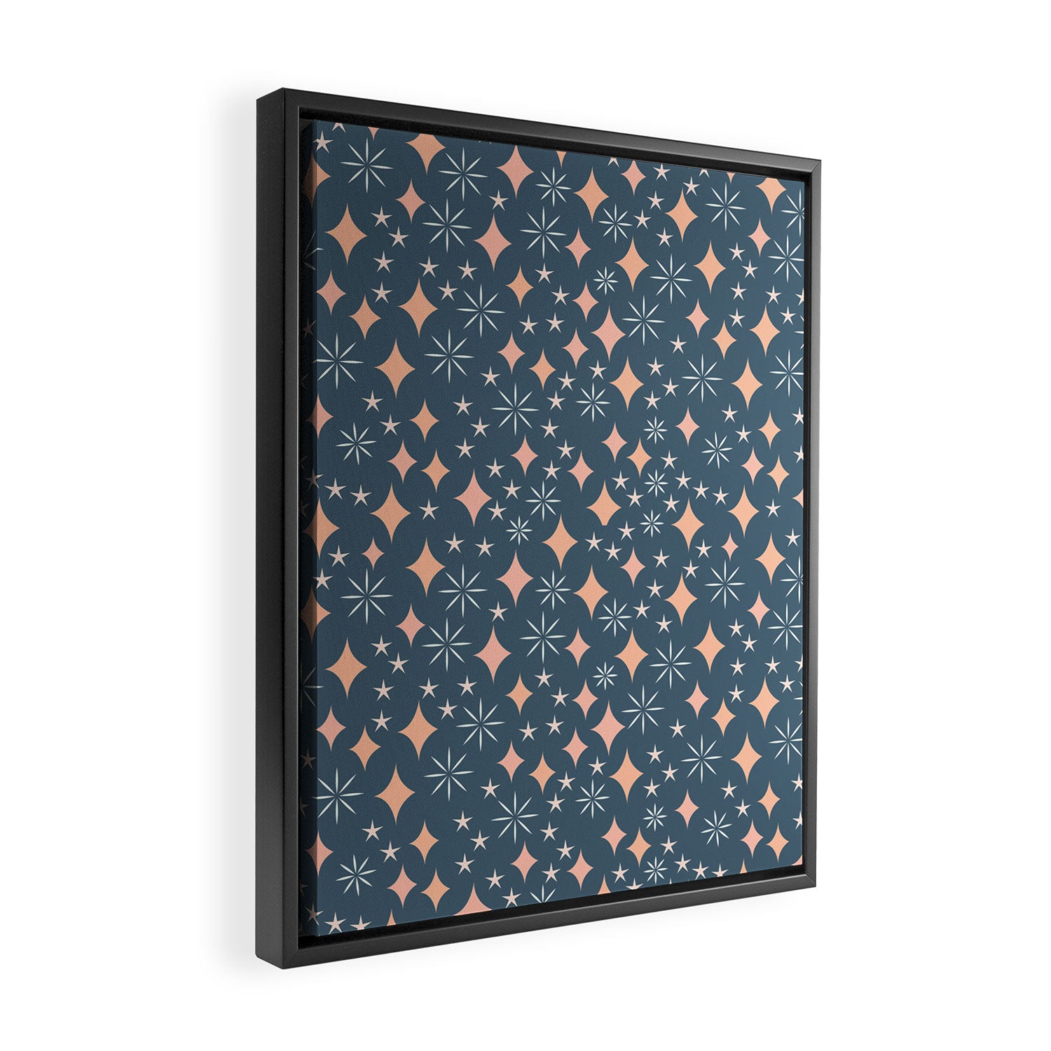 Christmas lights pink and blue pattern Framed Canvas Print Gallery Image 2