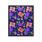 Christmas pattern in purple Framed Canvas Print Gallery Image 8