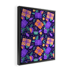Christmas pattern in purple Framed Canvas Print Gallery Image 2