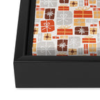 Christmas presents gray and orange pattern Framed Canvas Print Gallery Image 3