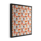 Christmas presents gray and orange pattern Framed Canvas Print Gallery Image 2