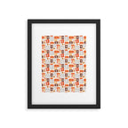 Christmas presents gray and orange pattern Framed Art Print Gallery Image 6
