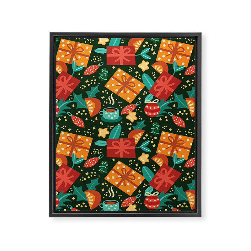 Christmas presents pattern Framed Canvas Print Gallery Image 8