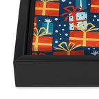 Christmas presents red and blue pattern Framed Canvas Print Gallery Image 3