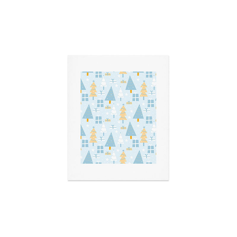 Christmas trees pattern Art Print Gallery Image 1