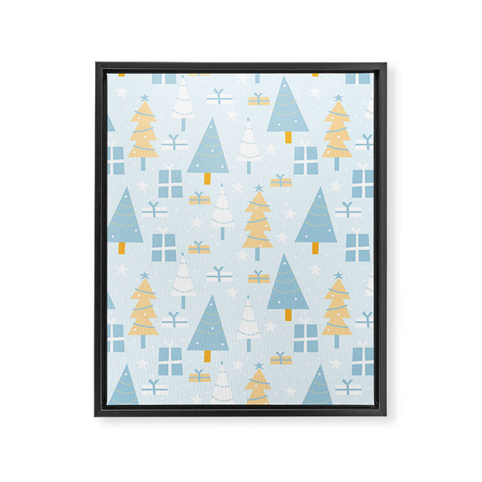 Christmas trees pattern Framed Canvas Print Gallery Image 1