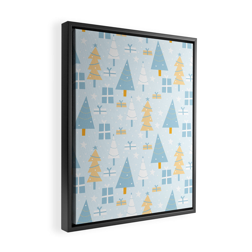 Christmas trees pattern Framed Canvas Print Gallery Image 2