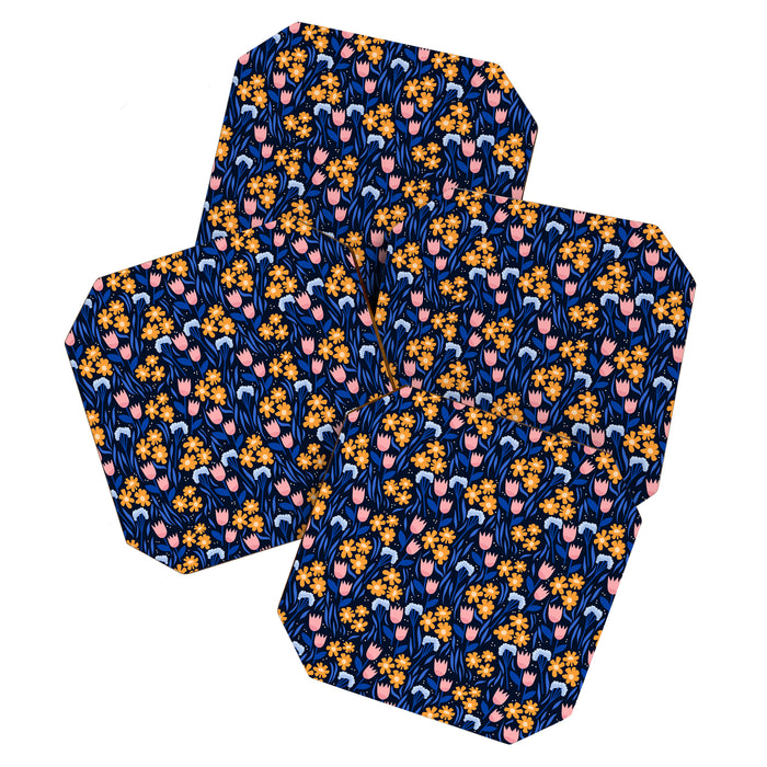 Colorful flowers pattern Coaster Gallery Image 1