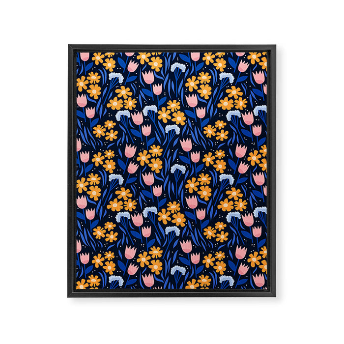 Colorful flowers pattern Framed Canvas Print Gallery Image 1