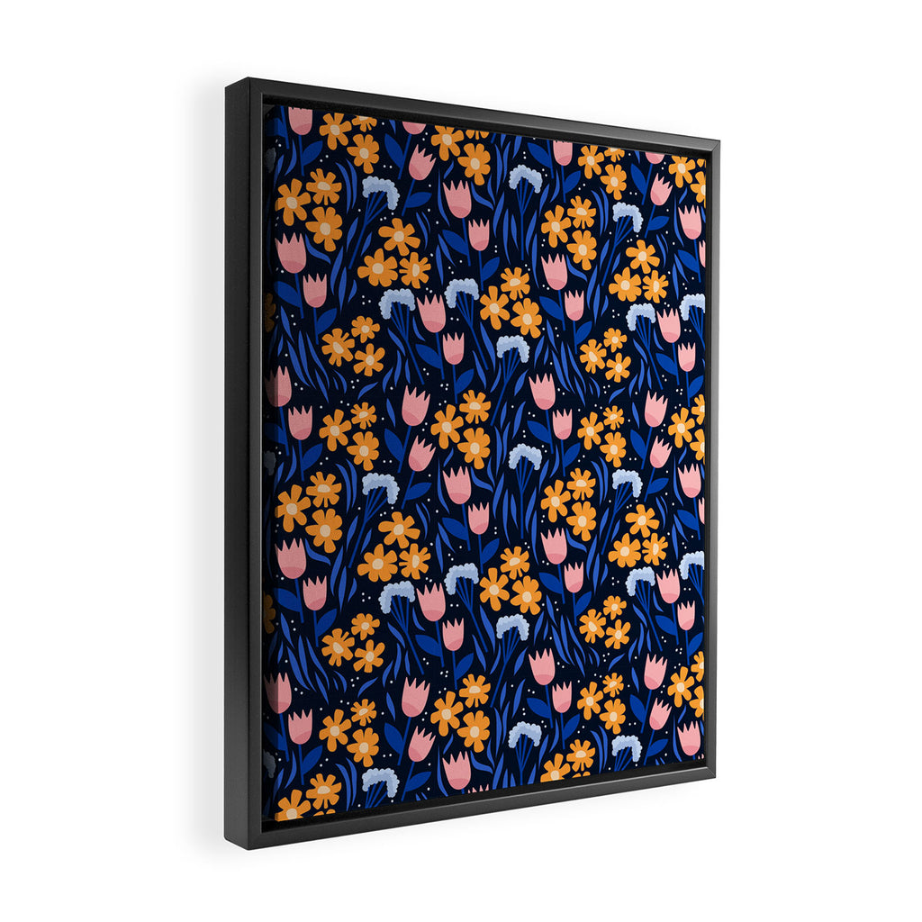 Colorful flowers pattern Framed Canvas Print Gallery Image 2