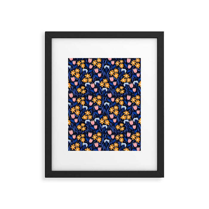 Colorful flowers pattern Framed Art Print Gallery Image 1
