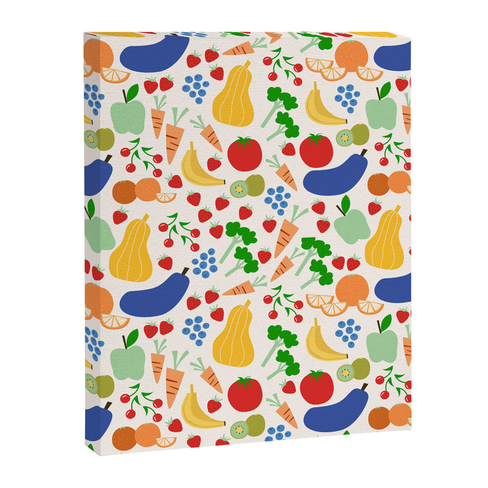 Colorful Veggie Pattern Canvas Print Gallery Image 1