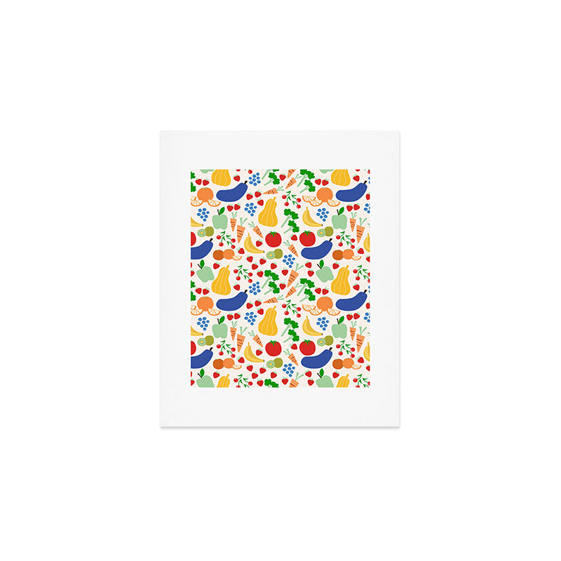 Colorful Veggie Pattern Art Print Gallery Image 1