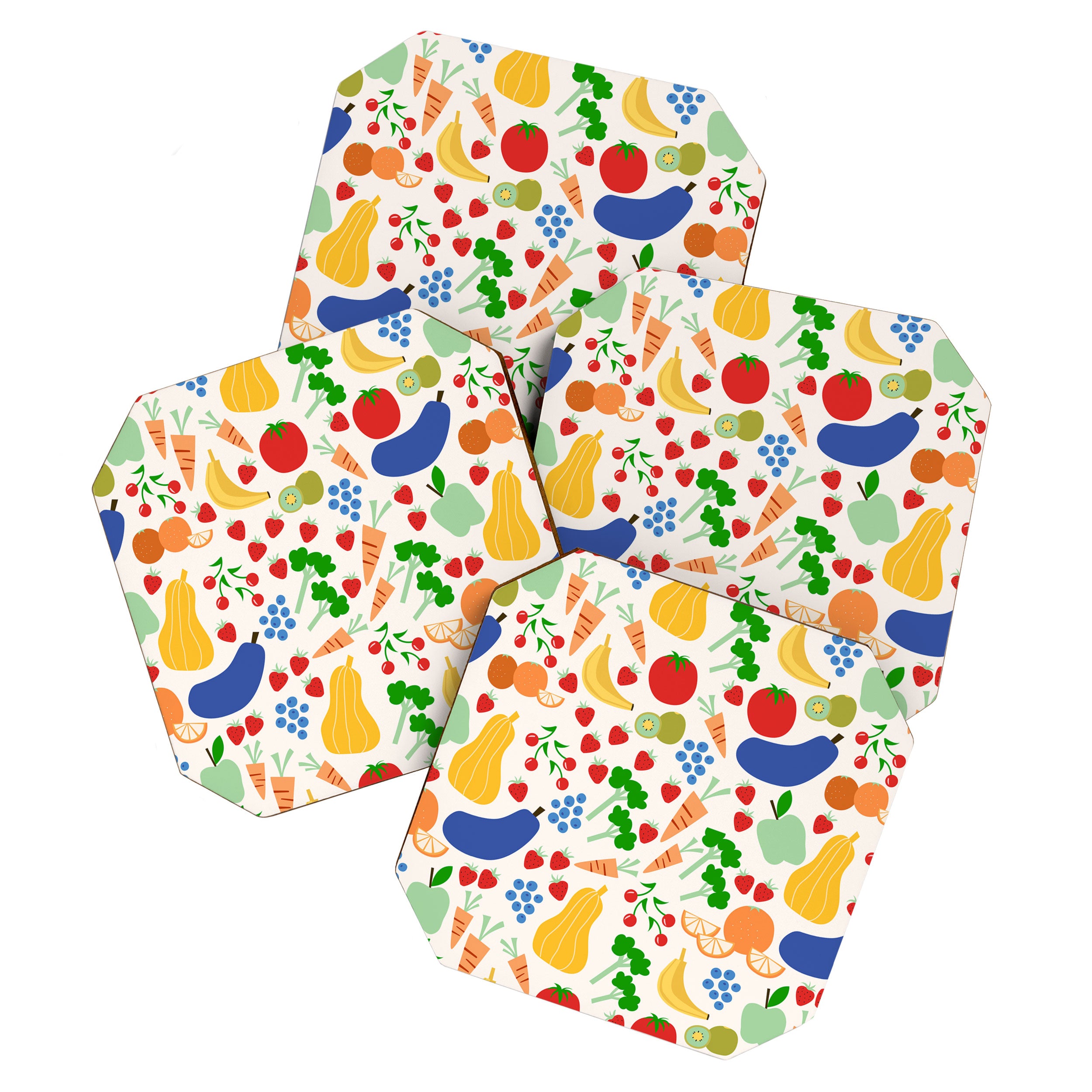 Colorful Veggie Pattern Coaster Gallery Image 1
