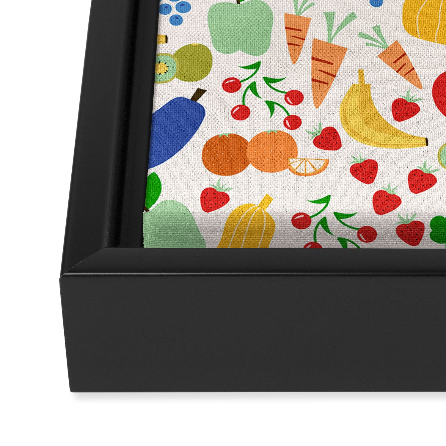 Colorful Veggie Pattern Framed Canvas Print Gallery Image 3