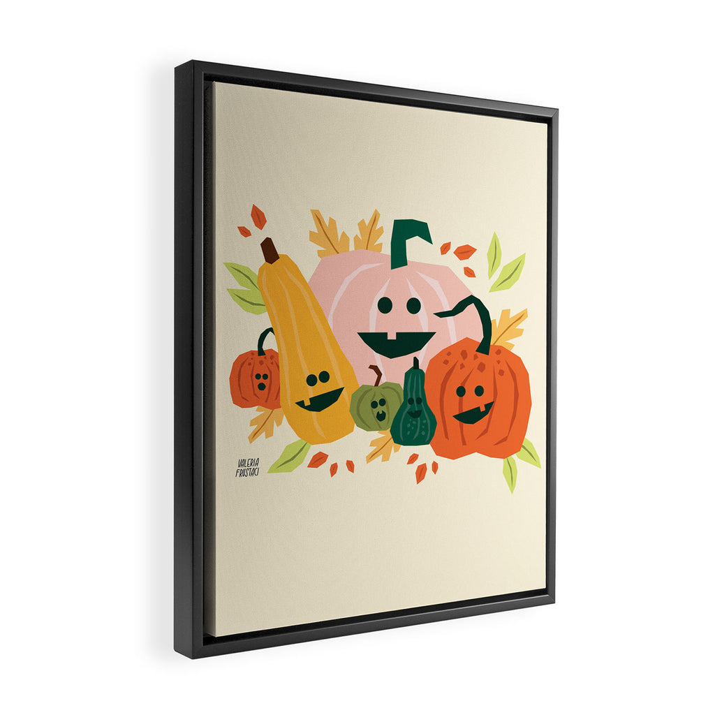 Cute scary pumpkins Framed Canvas Print Gallery Image 2