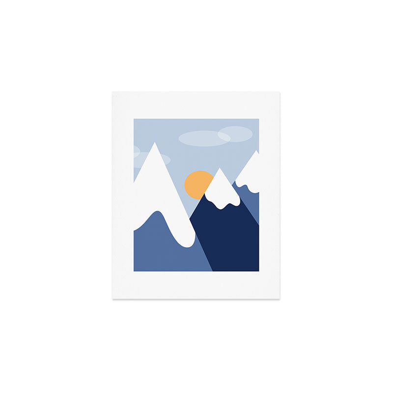 Dawn in the snowy mountains Art Print Gallery Image 1