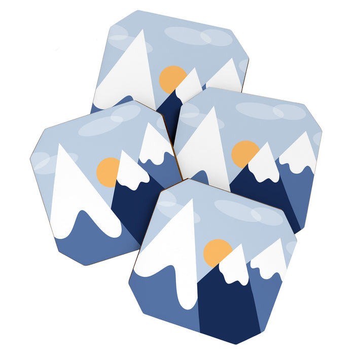 Dawn in the snowy mountains Coaster Gallery Image 1