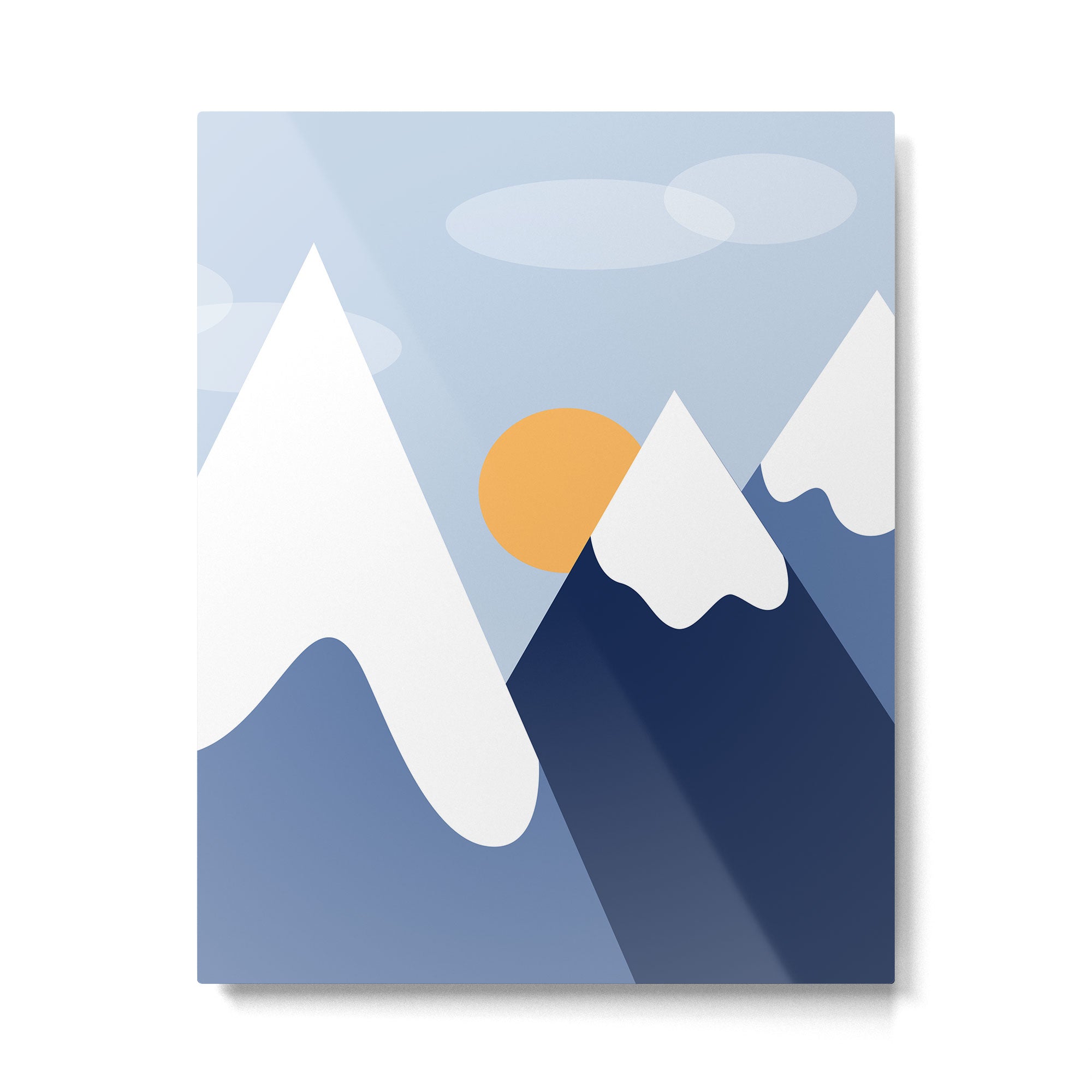 Dawn in the snowy mountains Metal Print Gallery Image 6