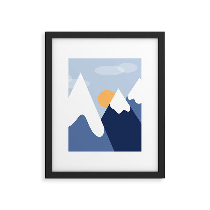 Dawn in the snowy mountains Framed Art Print Gallery Image 1