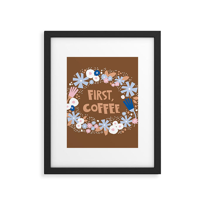 First coffee Framed Art Print Gallery Image 1