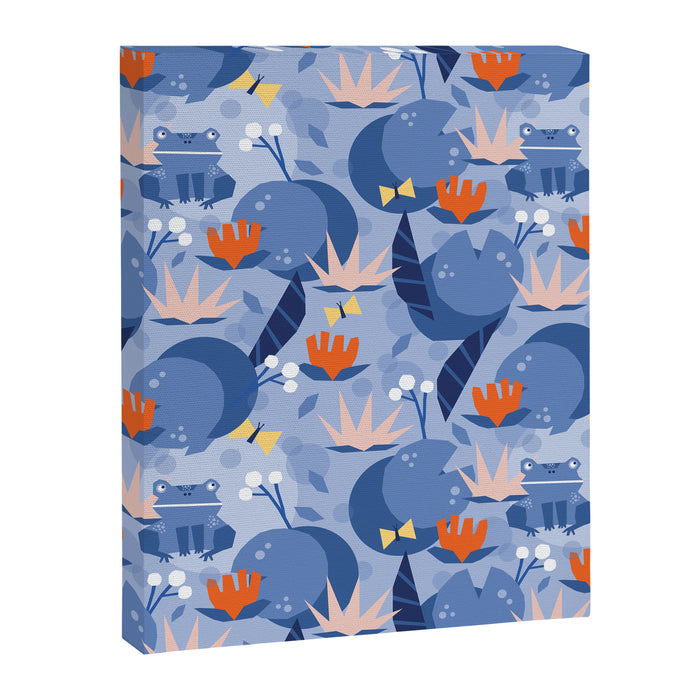 Frog in a pond pattern Canvas Print Gallery Image 1