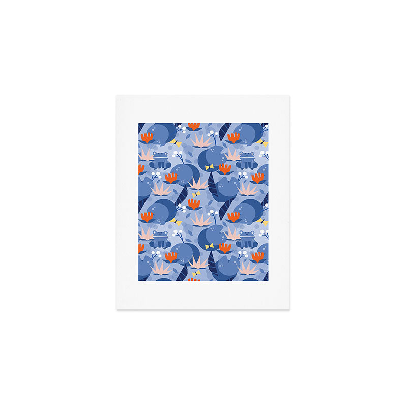 Frog in a pond pattern Art Print Gallery Image 1
