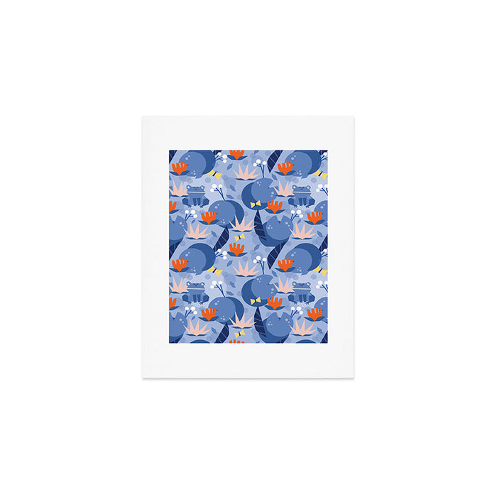 Frog in a pond pattern Art Print Gallery Image 1
