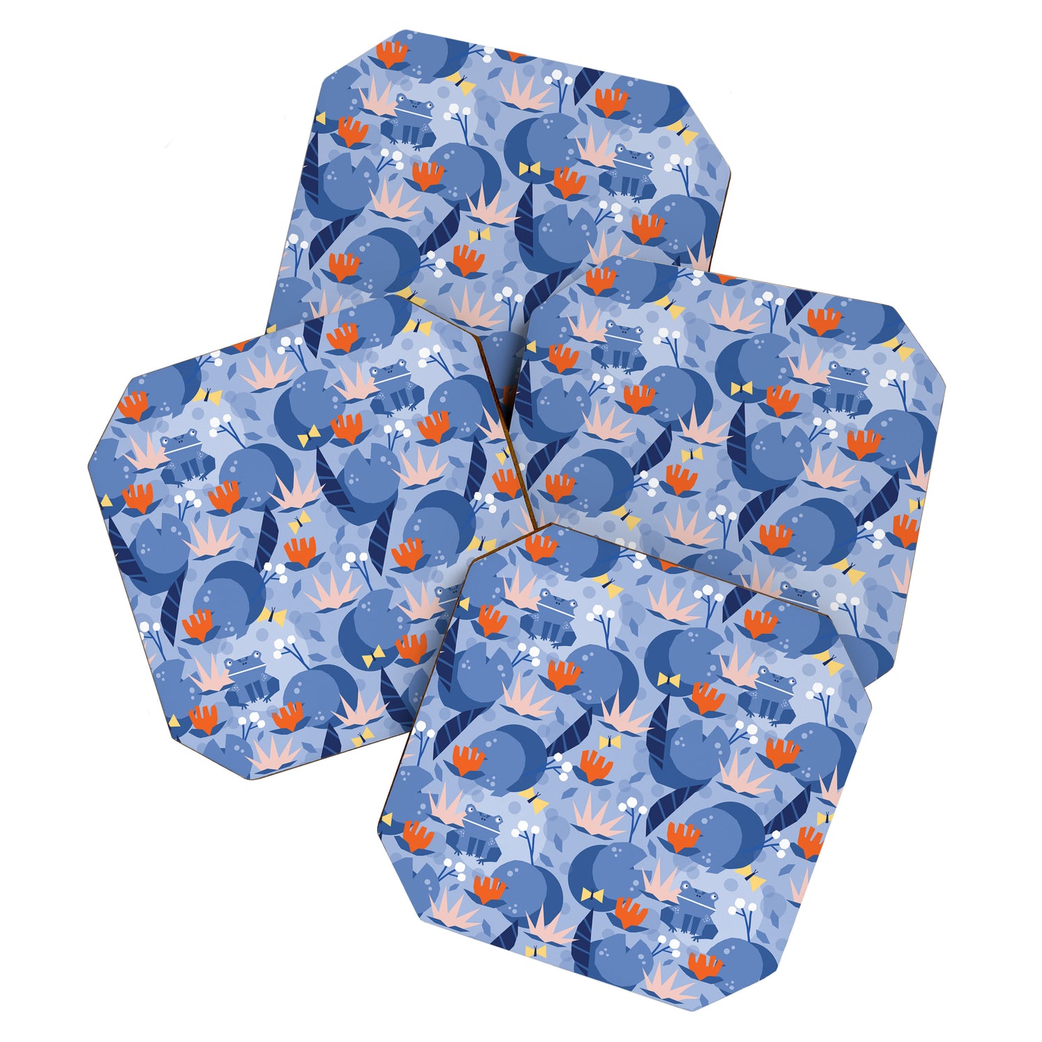 Frog in a pond pattern Coaster Gallery Image 1