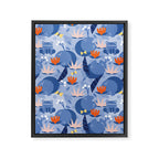 Frog in a pond pattern Framed Canvas Print Gallery Image 8