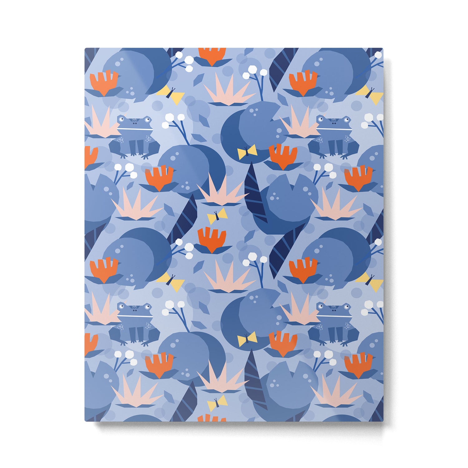 Frog in a pond pattern Metal Print Gallery Image 6