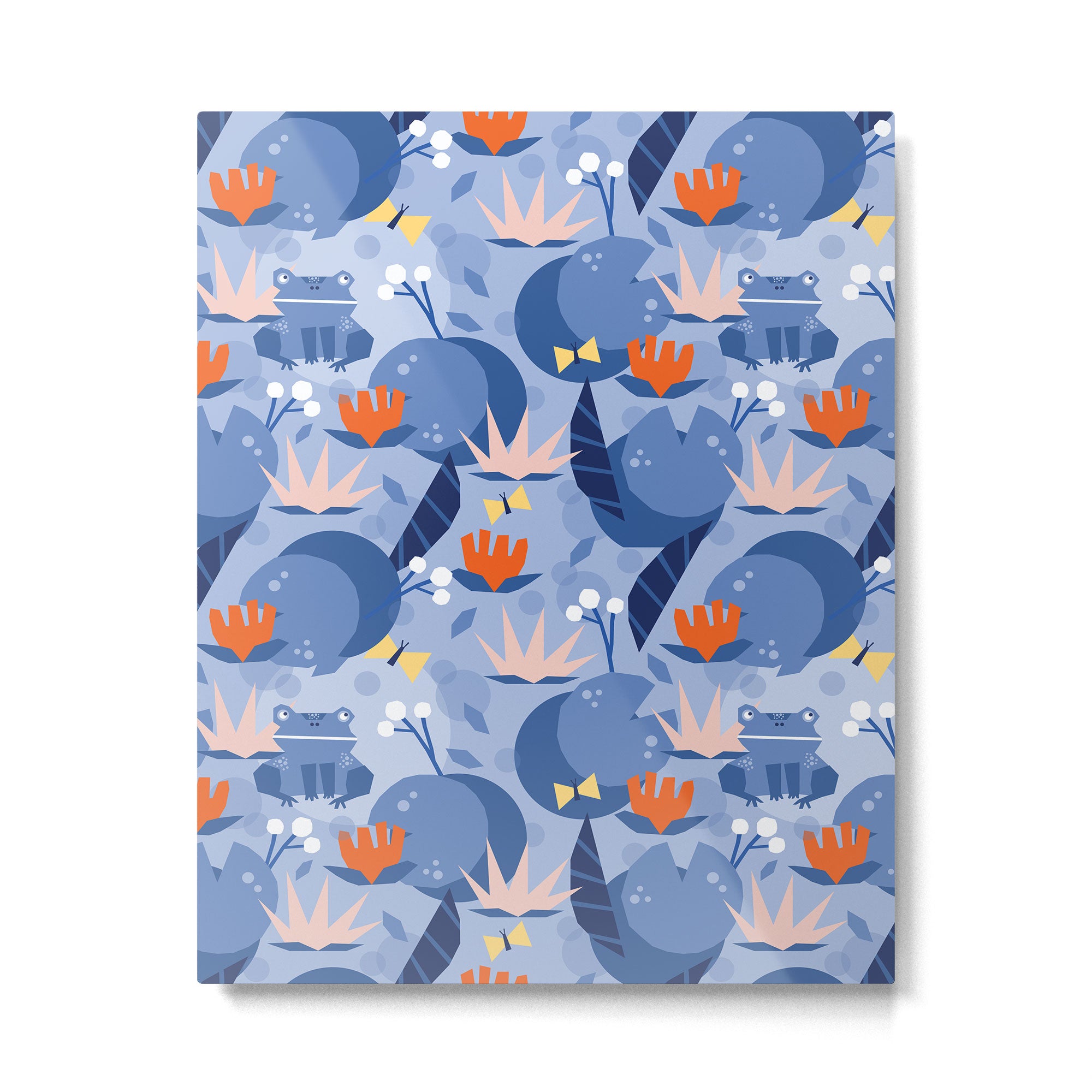 Frog in a pond pattern Metal Print Gallery Image 6