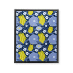 Geometric flowers in green and gray Framed Canvas Print Gallery Image 8