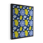 Geometric flowers in green and gray Framed Canvas Print Gallery Image 2