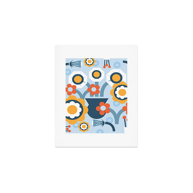Geometrical flowers composition Art Print Gallery Image 1